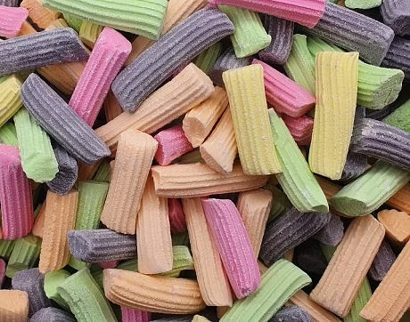 photo of heap of multicoloured pieces of Scottish rock